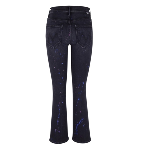 MOTHER the Insider Ankle Rain City Lights Jean gray black paint splatter print - Picture 10 of 11
